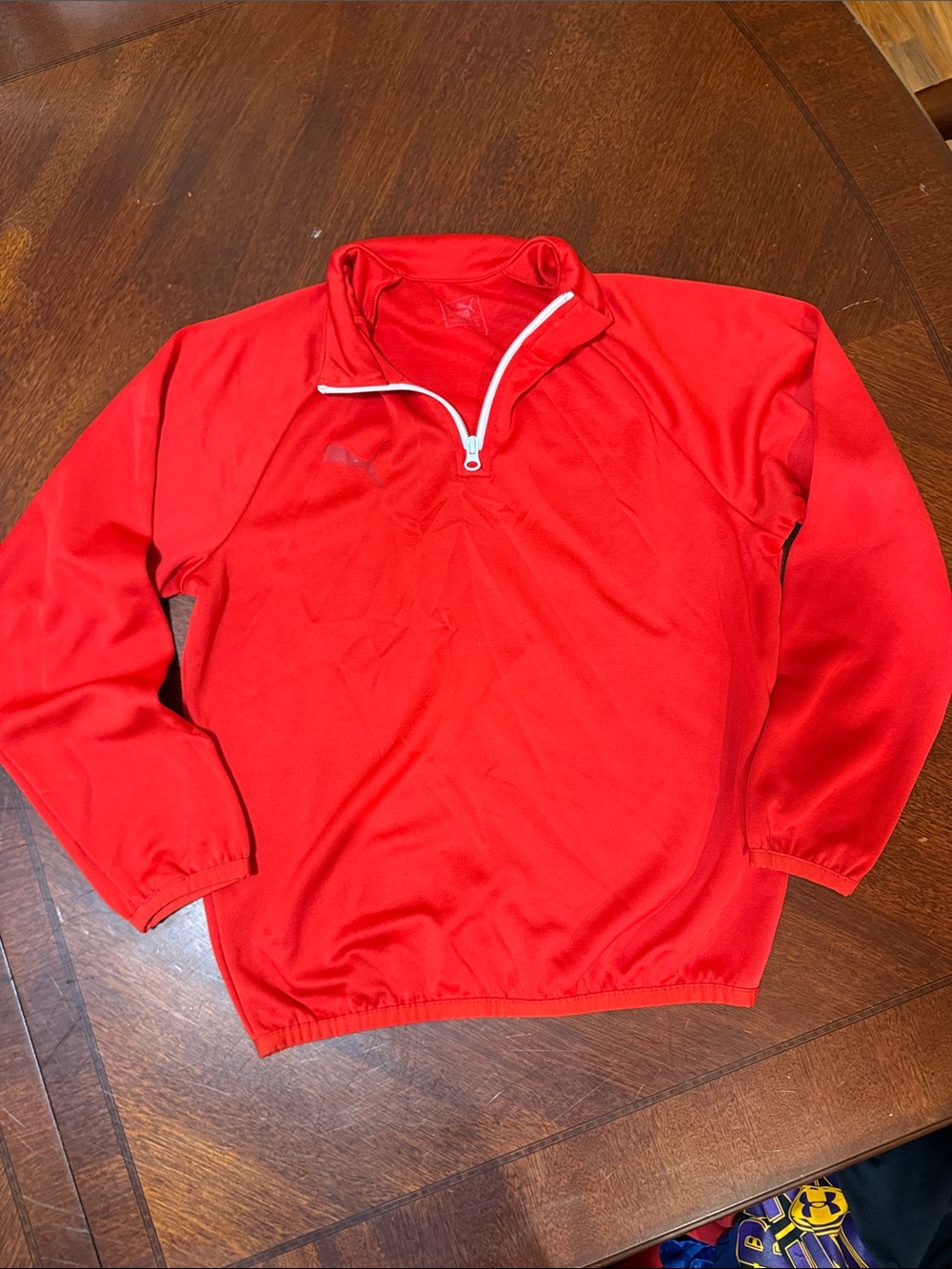 Puma Red Half-Zip Athletic Pullover